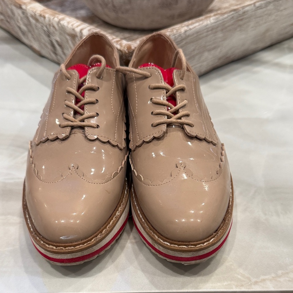 Zara Beige and Red Women's Shoes